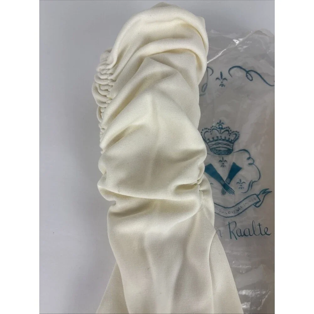 VTG Van Raalte Runched Gloves White Size 7 1/2 14